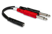 Load image into Gallery viewer, Hosa YMP-434 Stereo Breakout Cable - 3.5mm TRS Female to Left and Right 1/4-inch TS Male