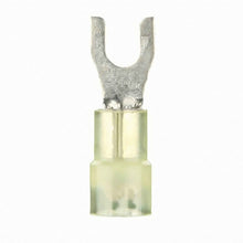 Load image into Gallery viewer, Install Bay YNST6 Yellow Nylon Spade Terminal 12-10 Gauge #6 - Package of 100