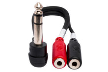 Load image into Gallery viewer, Hosa YPM-523 Stereo Breakout Cable - Right-Angle 1/4-inch TRS Male to Dual 3.5mm TRS Female