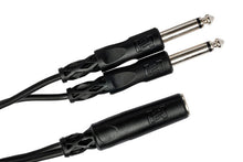 Load image into Gallery viewer, Hosa YPP-106 Y Cable - 1/4 inch TS Female to Dual 1/4 inch TS Male