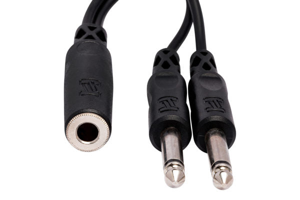 Hosa YPP-106 Y Cable - 1/4 inch TS Female to Dual 1/4 inch TS Male