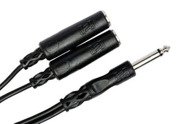 Hosa YPP-111 Y Cable - 1/4 inch TS Male to Dual 1/4 inch TS Female