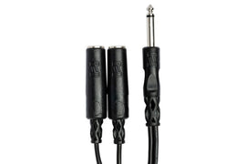 Hosa YPP-111 Y Cable - 1/4 inch TS Male to Dual 1/4 inch TS Female