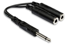 Load image into Gallery viewer, Hosa YPP-111 Y Cable - 1/4 inch TS Male to Dual 1/4 inch TS Female