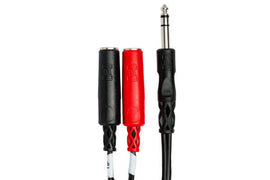 Hosa YPP-117 Stereo Breakout Cable - 1/4 inch TRS Male to Left and Right 1/4 inch TS Female