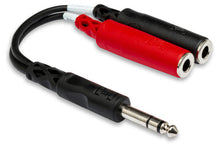 Load image into Gallery viewer, Hosa YPP-117 Stereo Breakout Cable - 1/4 inch TRS Male to Left and Right 1/4 inch TS Female