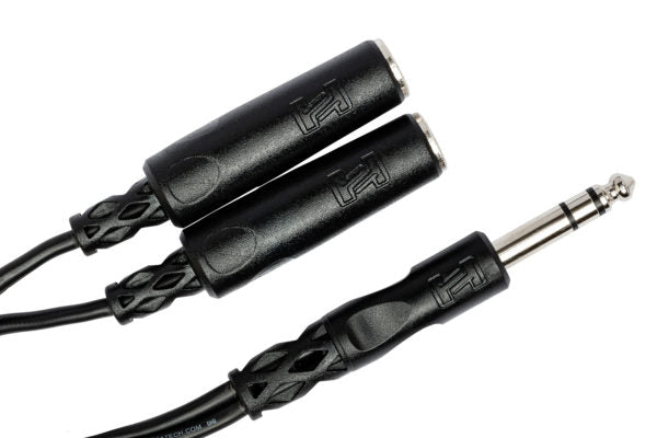 Hosa YPP-118 Y Cable - 1/4 inch TRS Male to Dual 1/4 inch TRS Female