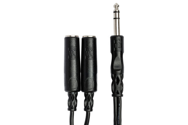 Hosa YPP-118 Y Cable - 1/4 inch TRS Male to Dual 1/4 inch TRS Female