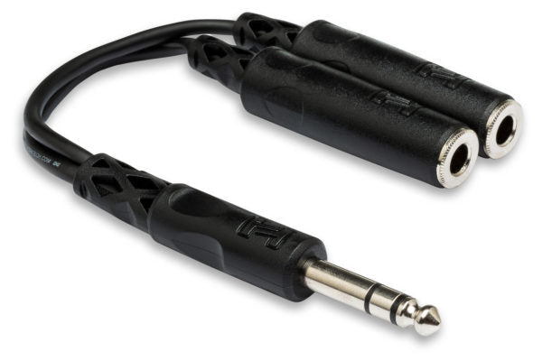 Hosa YPP-118 Y Cable - 1/4 inch TRS Male to Dual 1/4 inch TRS Female