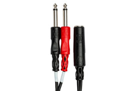 Hosa YPP-136 Stereo Breakout Cable - 1/4 inch TRS Female to Left and Right 1/4 inch TS Male