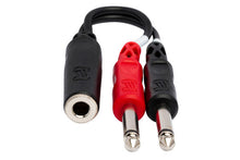 Load image into Gallery viewer, Hosa YPP-136 Stereo Breakout Cable - 1/4 inch TRS Female to Left and Right 1/4 inch TS Male