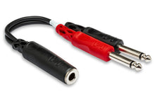Load image into Gallery viewer, Hosa YPP-136 Stereo Breakout Cable - 1/4 inch TRS Female to Left and Right 1/4 inch TS Male