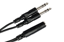 Load image into Gallery viewer, Hosa YPP-308 Y Cable - 1/4 inch TRS Female to Dual 1/4 inch TRS Male