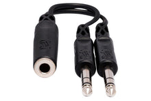 Load image into Gallery viewer, Hosa YPP-308 Y Cable - 1/4 inch TRS Female to Dual 1/4 inch TRS Male