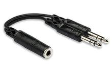 Load image into Gallery viewer, Hosa YPP-308 Y Cable - 1/4 inch TRS Female to Dual 1/4 inch TRS Male