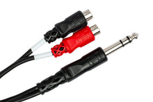 Load image into Gallery viewer, Hosa YPR-102 Stereo Breakout Cable - 1/4 inch TRS Male to Left and Right RCA Female