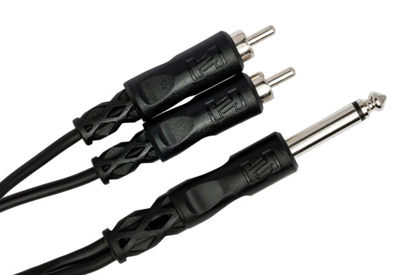 Hosa YPR-124 Y Cable - 1/4 inch TS Male to Dual RCA Male