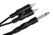 Load image into Gallery viewer, Hosa YPR-124 Y Cable - 1/4 inch TS Male to Dual RCA Male