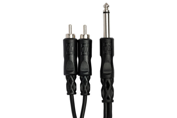 Hosa YPR-124 Y Cable - 1/4 inch TS Male to Dual RCA Male