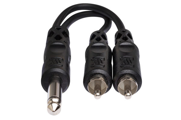 Hosa YPR-124 Y Cable - 1/4 inch TS Male to Dual RCA Male