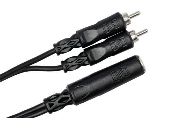Hosa YPR-131 Y Cable - 1/4 inch TS Female to Dual RCA Male
