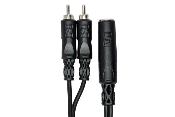 Hosa YPR-131 Y Cable - 1/4 inch TS Female to Dual RCA Male