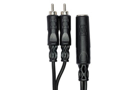 Hosa YPR-131 Y Cable - 1/4 inch TS Female to Dual RCA Male