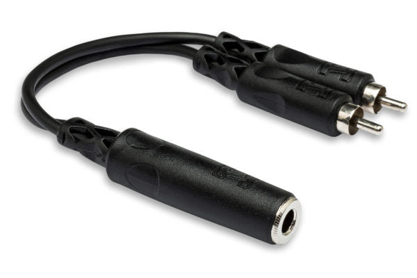 Hosa YPR-131 Y Cable - 1/4 inch TS Female to Dual RCA Male