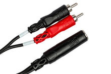 Charger l'image dans la galerie, Hosa YPR-257 Stereo Breakout Cable - 1/4 inch TRS Female to Left and Right RCA Male