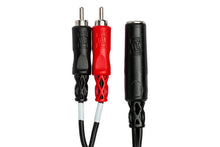 Charger l'image dans la galerie, Hosa YPR-257 Stereo Breakout Cable - 1/4 inch TRS Female to Left and Right RCA Male