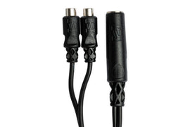 Hosa YRA-115 Y Cable - 1/4 inch Female to Dual RCA Female