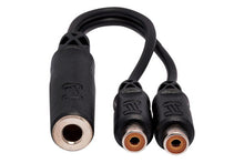 Charger l'image dans la galerie, Hosa YRA-115 Y Cable - 1/4 inch Female to Dual RCA Female