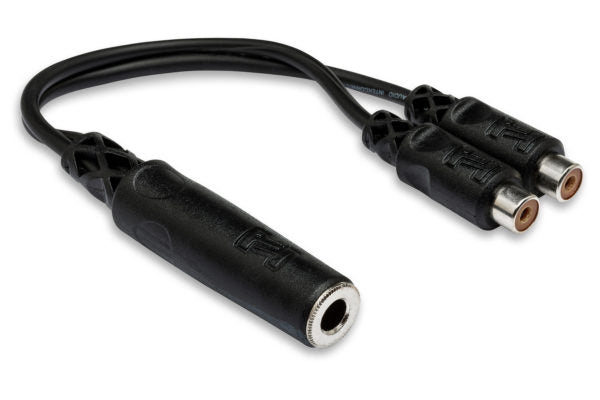 Hosa YRA-115 Y Cable - 1/4 inch Female to Dual RCA Female
