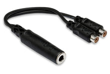 Charger l'image dans la galerie, Hosa YRA-115 Y Cable - 1/4 inch Female to Dual RCA Female