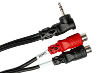 Load image into Gallery viewer, Hosa YRA-167 Stereo Breakout Cable - 3.5mm TRS Male Right-angle to Left and Right RCA Female