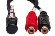 Load image into Gallery viewer, Hosa YRA-167 Stereo Breakout Cable - 3.5mm TRS Male Right-angle to Left and Right RCA Female