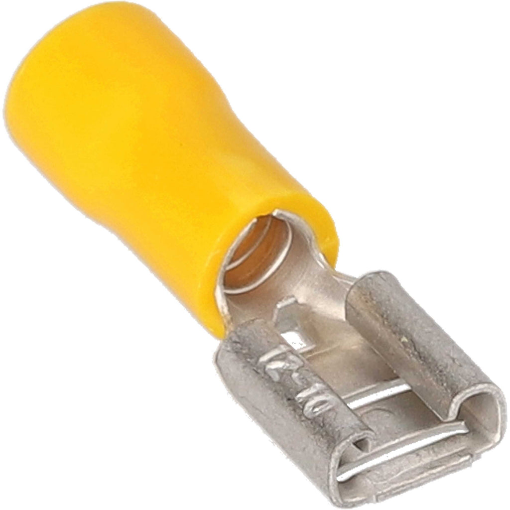 Install Bay YVFD250 Yellow Vinyl Female Quick Disconnect 12-10 Gauge .250
