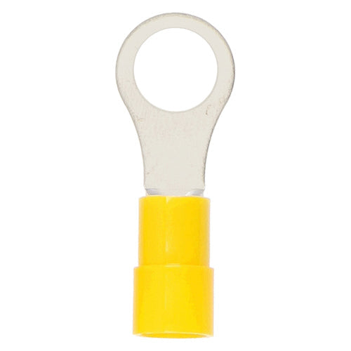 Install Bay YVRT6 Yellow Vinyl Ring Terminal 12-10 Gauge #6 Package of 100