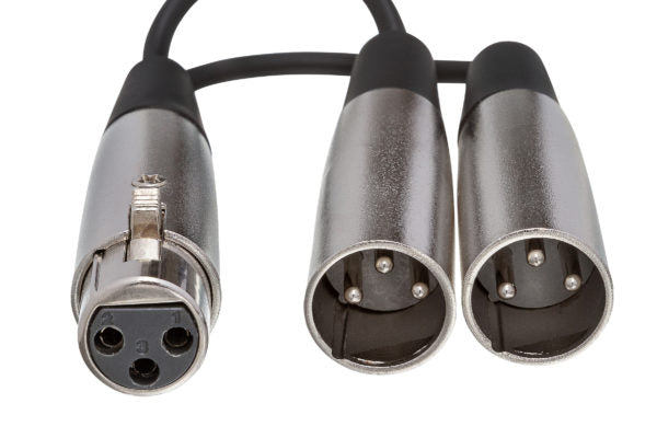 Hosa YXM-101.5 Y Cable XLR Female to Dual XLR Male 1.5 foot