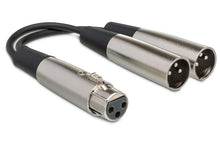 Load image into Gallery viewer, Hosa YXM-121 Y Cable XLR Female to Dual XLR Male 6 inch