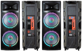 2 MR DJ PRO215LED Bluetooth Speaker Professional Dual 2x15