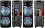 2 MR DJ PRO215LED Bluetooth Speaker Professional Dual 2x15