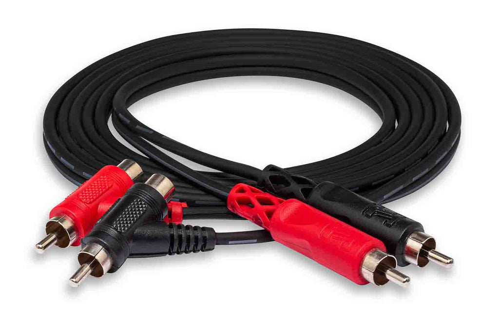 Hosa CRA-201PB, Dual RCA to Dual Piggyback RCA Stereo Interconnect Cable - 1 Meter