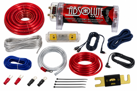 Absolute KITCAP0GARD 0 Gauge Amplifier Installation Kit & 4 Farad Digital Capacitor Package