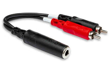 Load image into Gallery viewer, Hosa YPR-257 Stereo Breakout Cable, 1/4 in TRSF to Dual RCA