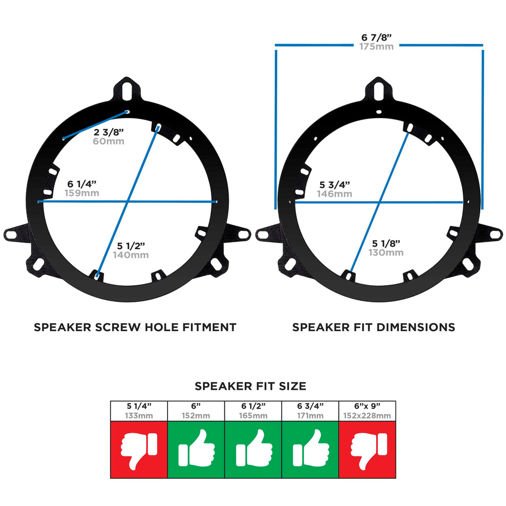 Metra 82-8148 6-6.75" Speaker Plate Compatible Fits Lexus/Porche/Scion/Toyota 1998-Up Pair