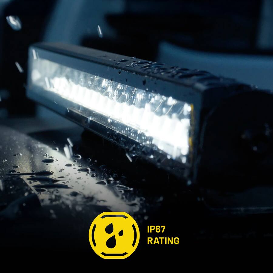 Hexcore STL10LB 10-Inch Straight LED Light Bar, Driving Beam with Amber & White Position Light