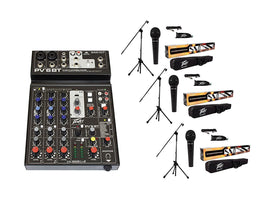 Peavey PV6BT Pro Audio Mixer Bluetooth Effects + 3 MSP-1 1/4