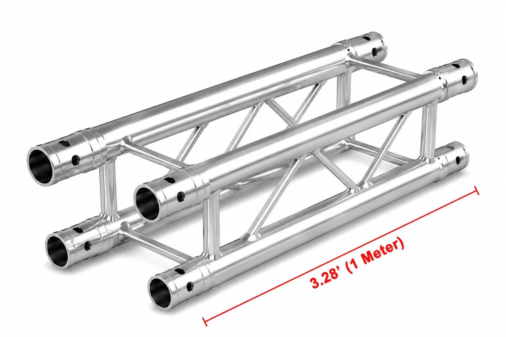 MR DJ DTSQ328 3.28' x 12" Universal Straight Square Tubing Box Aluminum Lighting Trussing Segment for Pro Lighting