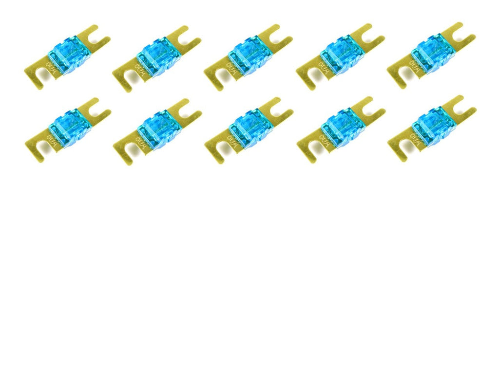 10 Pack Of 60 Amp Gold AFS / Midi / Mini ANL Fuses